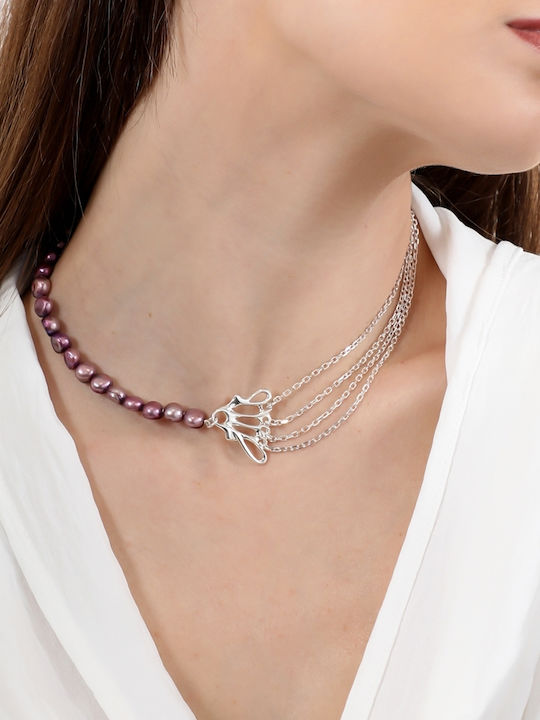 Folli Follie Winged Spirit Choker από Ασήμι Folli Follie Winged Spirit Choker από Ασήμι