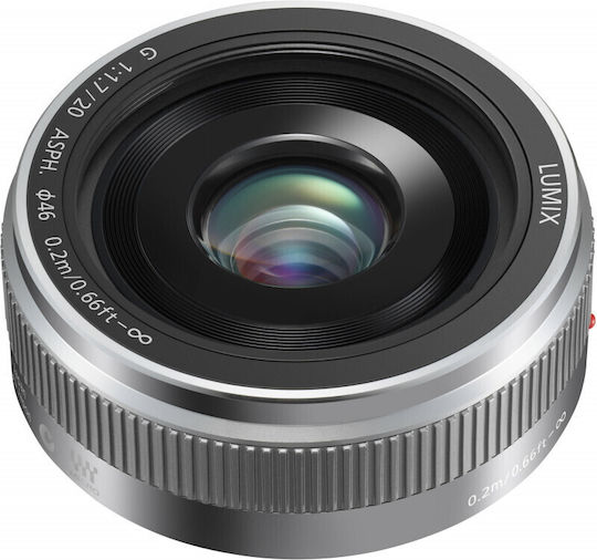 Panasonic Crop Camera Lens Lumix G 20mm f/1.7 II ASPH Standard / Pancake for Micro Four Thirds (MFT) Mount Silver