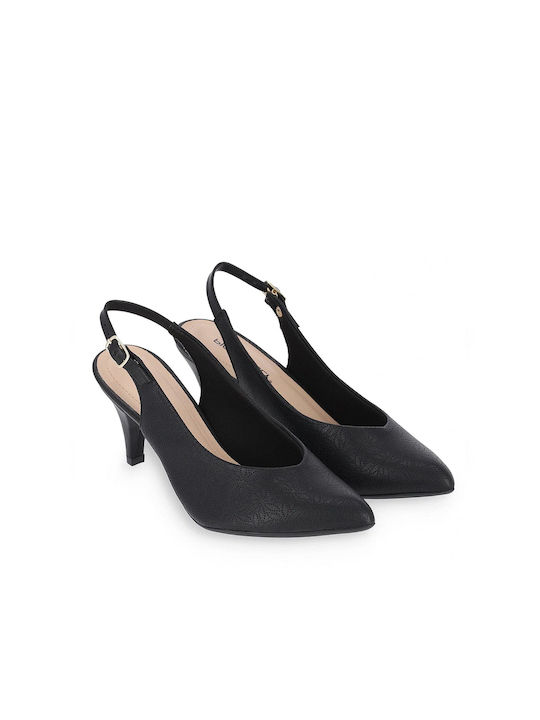 Piccadilly Synthetic Leather Black Medium Heels