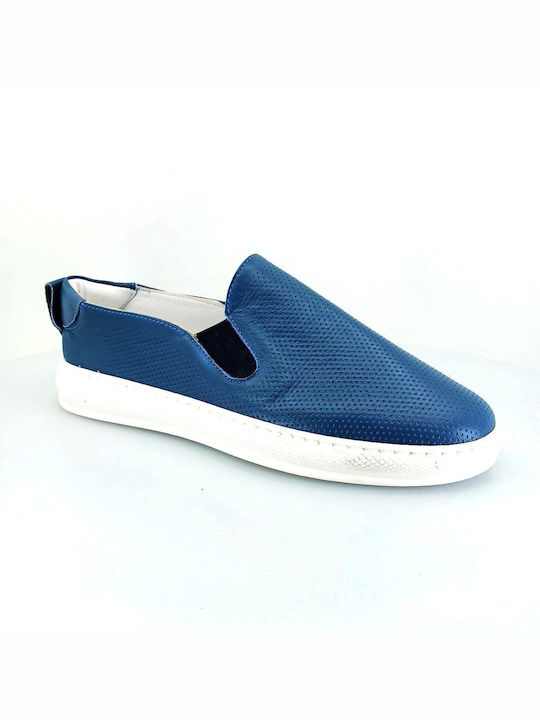 Boxer Leder Anatomisch Damen Slip-Ons Blau