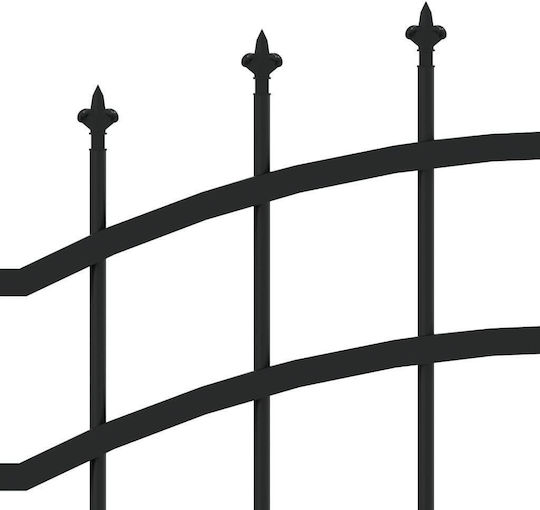 vidaXL Metal Fence Railings with Spears in Black Color 1.9x2.39m