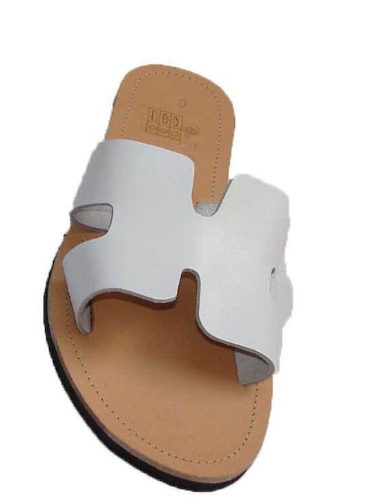 Sandale din piele design H "GREEK Made", lucrate manual Culoare alb