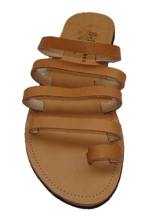 Leather sandal "HELLENIC MANUFACTURED ", handmade Color natural
