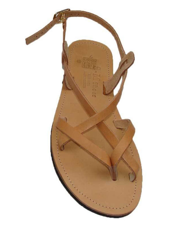 Women's leather sandal "HELLENIC MANUFACTURED", handmade Color tampa pattern a14