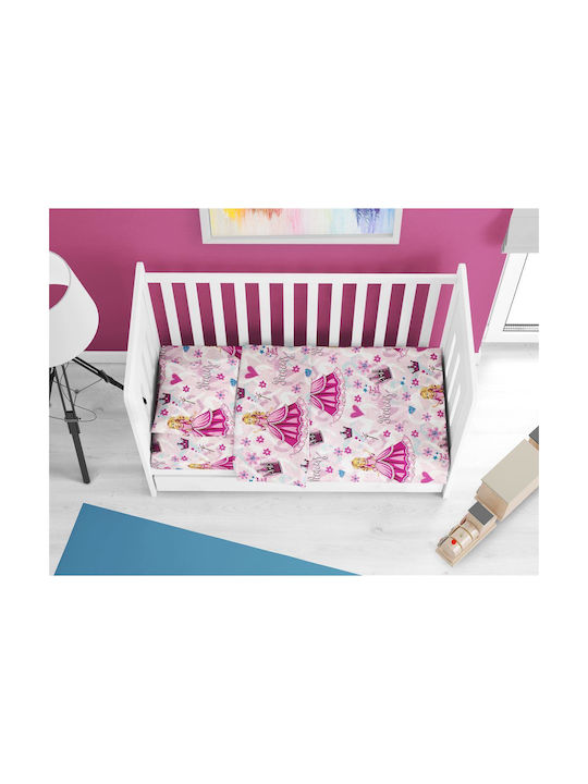 Dimcol Baby Sheets Set Crib Pink 120x160cm 3pcs