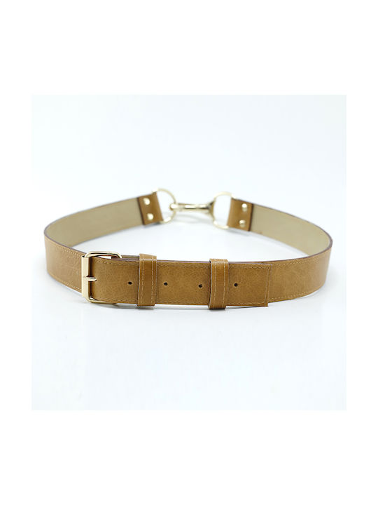 Leather handmade belt in natural color