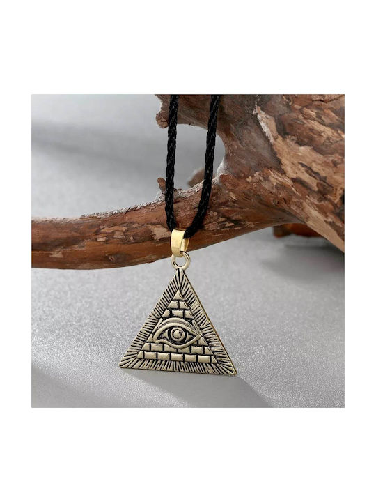 Pendant Necklace With Symbol Of Ancient Egyptian Mythology In Gold Tone