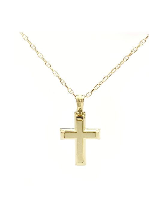 Herren-Taufkreuz-Set mit Alyssis Gold 14K oder 585