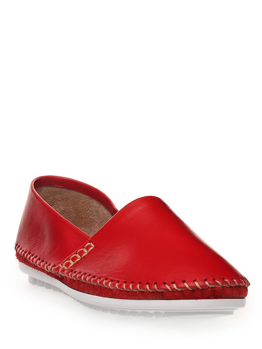 Leather Anatomical Anatomical Moccasins Fiore - Red