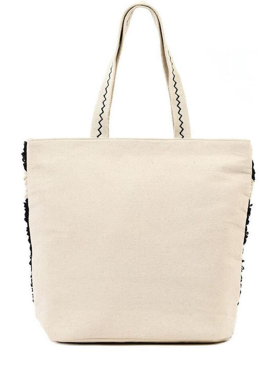 Doca Fabric Black Beach Bag