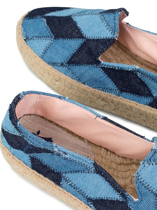 San Francisco Fabric Women's Espadrilles in Light Blue Color