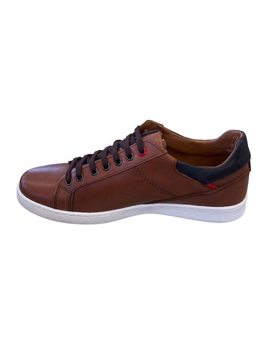 Men's leather sneakers in tan color 100