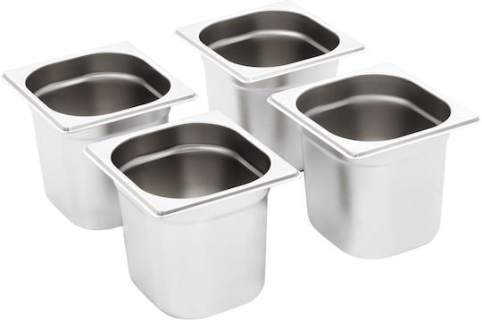 vidaXL Σκεύος Gastronorm Ανοξείδωτο GN1/6 με Βάθος 150mm 8τμχ