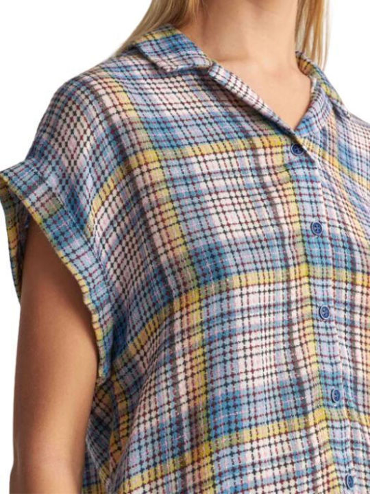 Attrattivo Women's Checked Short Sleeve Shirt