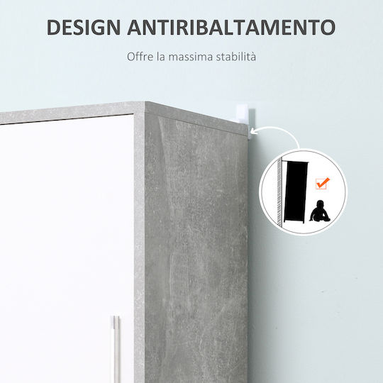 Kleankin Floor Bathroom Column Cabinet L30xD30xH180cm Gray
