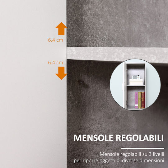 Kleankin Floor Bathroom Column Cabinet L30xD30xH180cm Gray