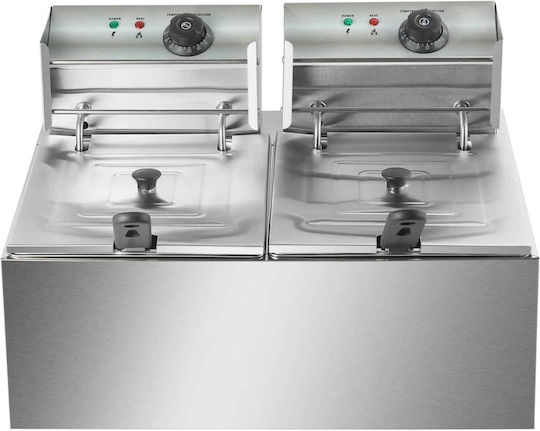 Dynamic Electric Fryer Double 6kW Capacity 2x7lt 57x44x31.5cm Marchef