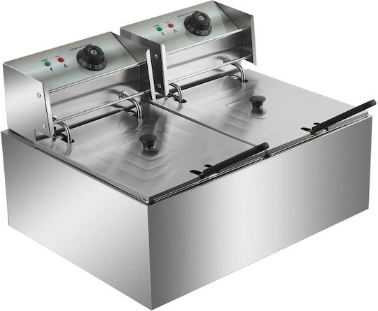 Dynamic Electric Fryer Double 6kW Capacity 2x7lt 57x44x31.5cm Marchef