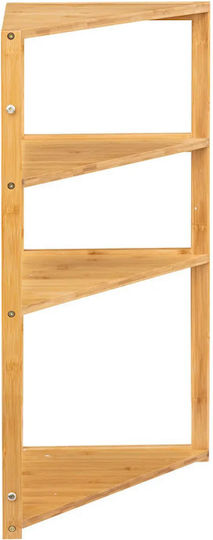 5Five Γωνιακή Επιτοίχια Ραφιέρα Μπάνιου Bamboo με 3 Ράφια 36.6x33.5x80cm