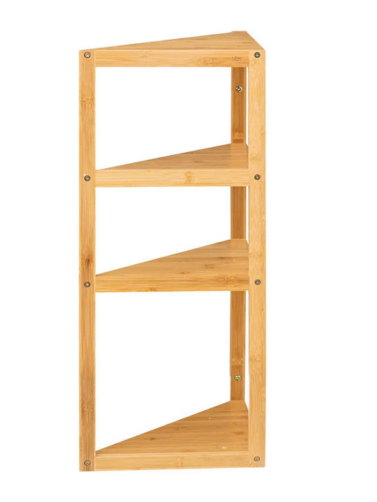 5Five Γωνιακή Επιτοίχια Ραφιέρα Μπάνιου Bamboo με 3 Ράφια 36.6x33.5x80cm