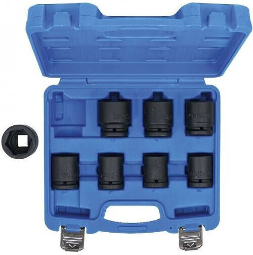 BGS Technic Nüsse Pneumatisch Sechskant mit Vierkant-Antrieb 3/4" Set 8Stück 24 - 38mm