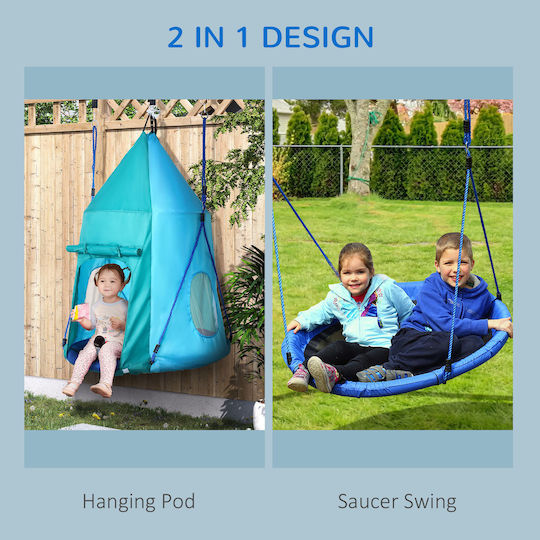 Outsunny Plastic Hanging Swing Disk for 3+ years Blue