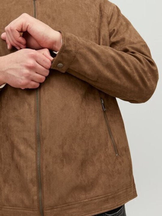 Faux Leather Jacket Cognac