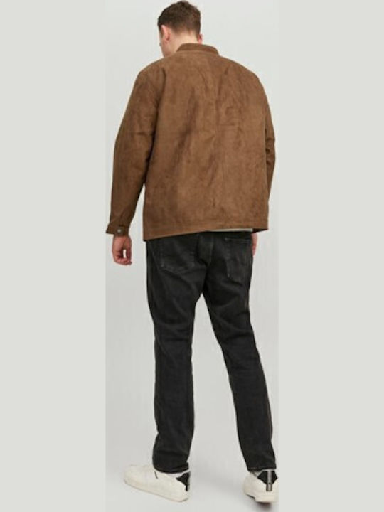 Faux Leather Jacket Cognac