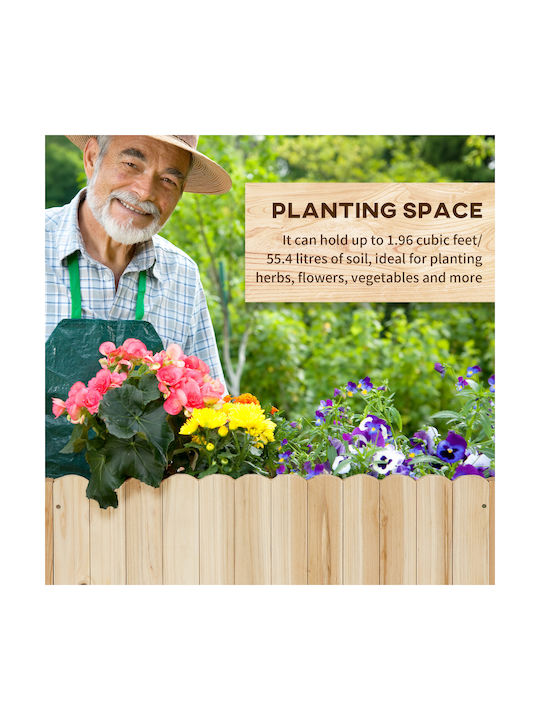 Outsunny Planter Box Wooden Beige 86x30x50cm.