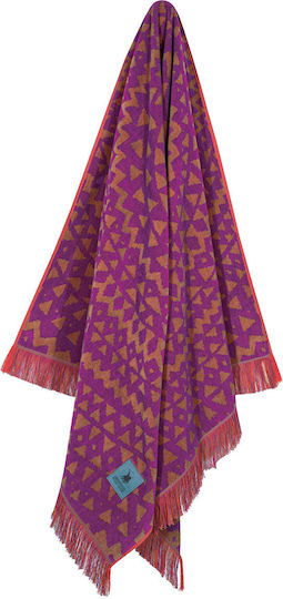 Greenwich Polo Club Beach Towel Cotton Purple with Fringes 180x90cm.