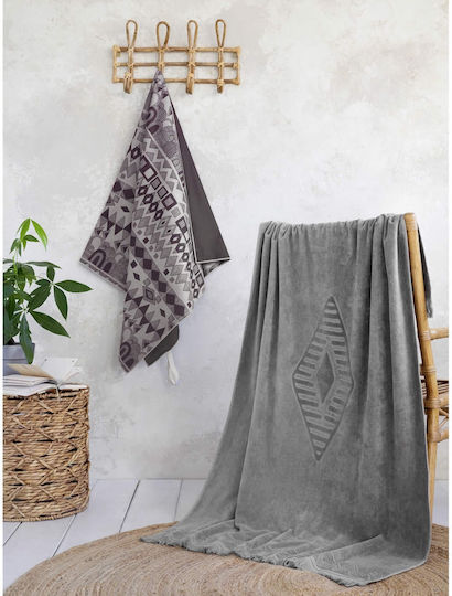 Nima Sierra Πετσέτα Microfiber Σώματος 200gr/m² Διπλής Όψεως Καφέ 160x90εκ.