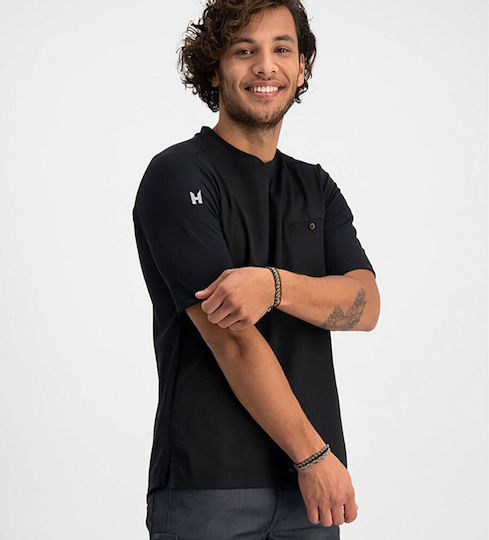 Le Nouveau Chef Blouse Chef Male Black with Short Sleeve Ferre