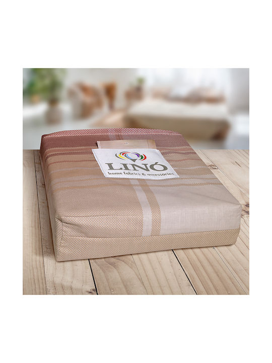 Lino Home Roka Pillowcase Set with Envelope Cover Brown 50x70cm.