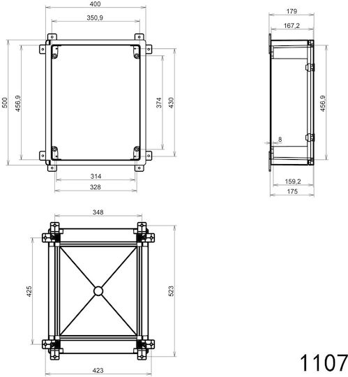 Arli 1128 Surface Mounted Electrical Box Watertight IP65 400x500x240mm in Gray Color