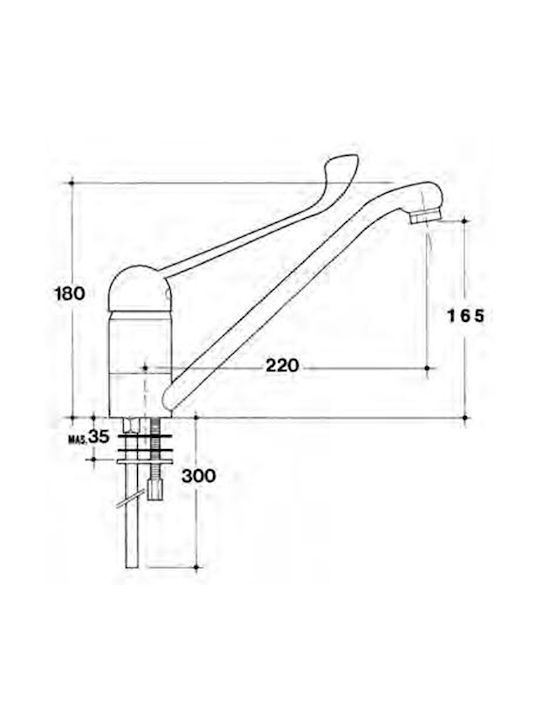 Sanitec Kitchen Faucet Counter Silver