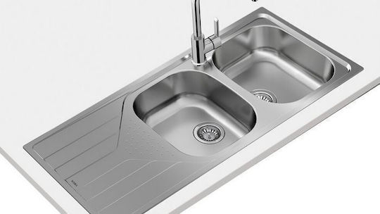 Teka Universe 80 T-XM 2B 1D 115170006 Drop-In Chiuvetă Inox Texturat L116xW50cm Argintiu