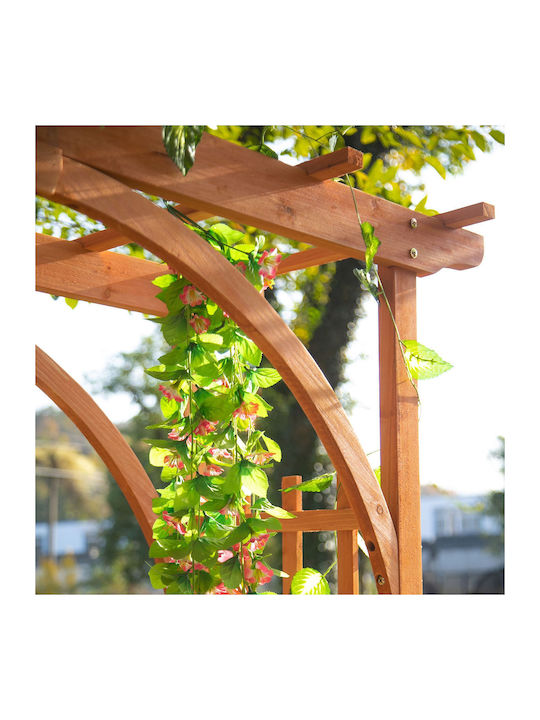 Arcadă De Grădină Din Lemn Cu Design În Grilă Pătrat Culoare Maro 160x215cm