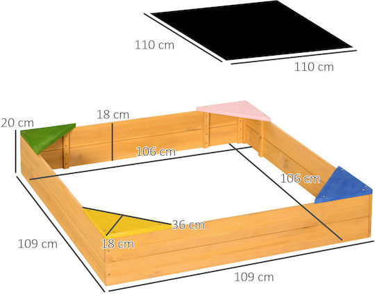 Outsunny Outsunny Spielplatzspielzeug & Ausrüstung Sandkasten Mit Tunnel Mehrfarbig Für 3+ Jahre alt