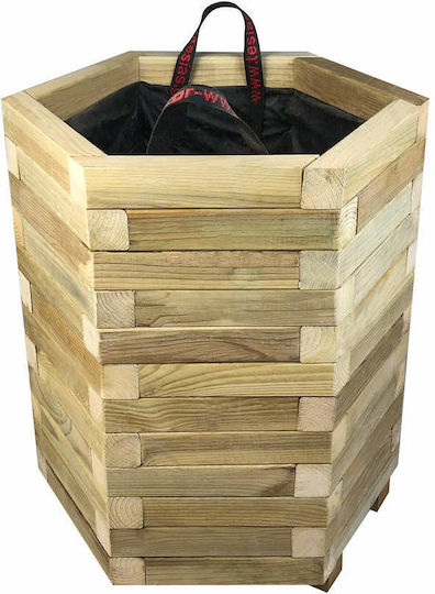 Tesias Γλάστρα Ξύλινη Καφέ 52x45x60εκ.