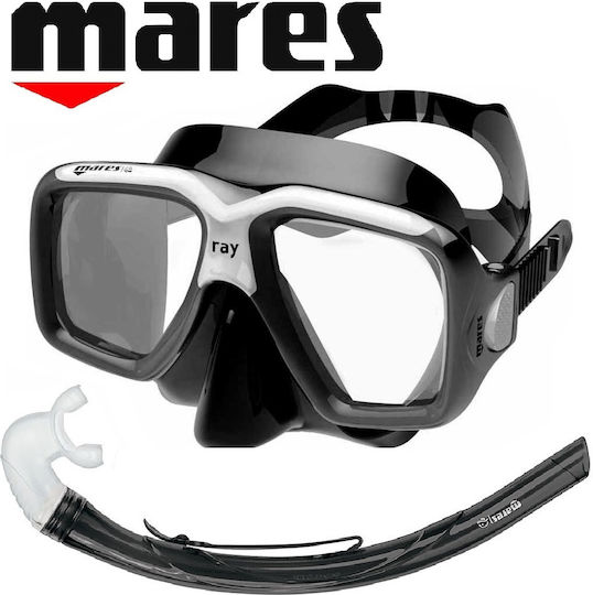 Mares Плавници Плуване Manta Silicone Set с Маска & Шнорхел Черно/бяло