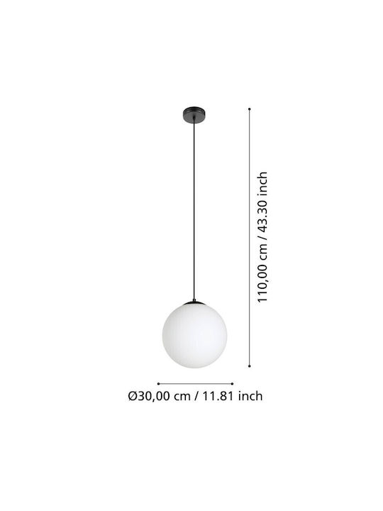 Eglo Rondo Hängende Deckenleuchte Einfaches Licht Kugel für Fassung E27 Weiß