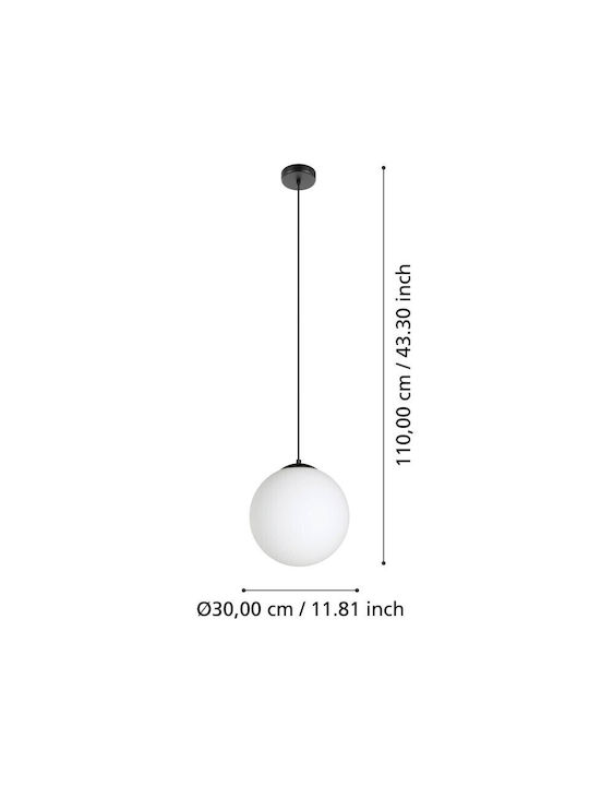 Eglo Rondo Pendant Light Single-Light Ball for Socket E27 White