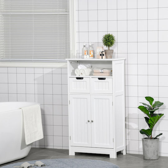 Kleankin Cabinet de baie L60xA30xÎ108cm Alb