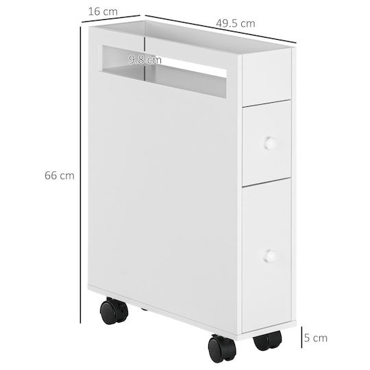Kleankin Ντουλάπι Μπάνιου 16x49.5x66cm Λευκό