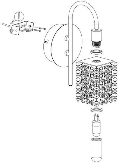 Eglo Almonte Vintage Lamp Bathroom with Socket G9 Silver 17x11cm