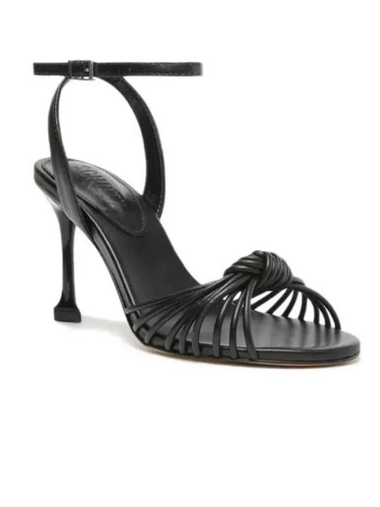 Schutz Women's Sandals Black with Thin High Heel