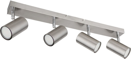 Globo Lighting Spot with 4 Lights and with Socket GU10 in Silver Color