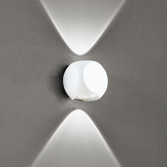 Viokef Ballito Επιτοίχιο Εξωτερικό Σποτ LED IP54 4W με Θερμό Λευκό Φως Διπλής Δέσμης 6.5x65εκ.
