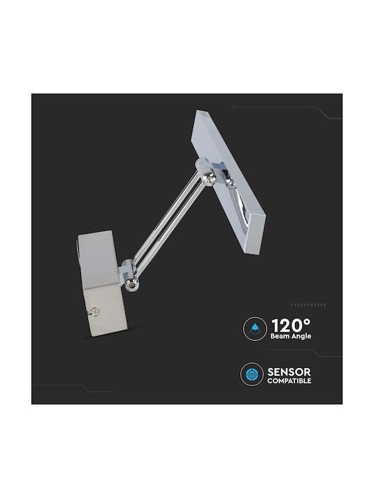 V-TAC Modern Lamp Wall with Integrated LED and Warm White Light Silver 45.5x4.5x19cm