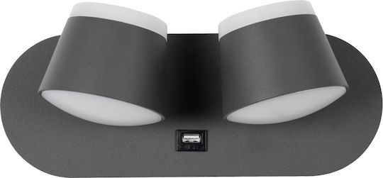GloboStar Regency Modern Lamp Wall with Integrated LED and Natural White Light Gray 16.5x10cm
